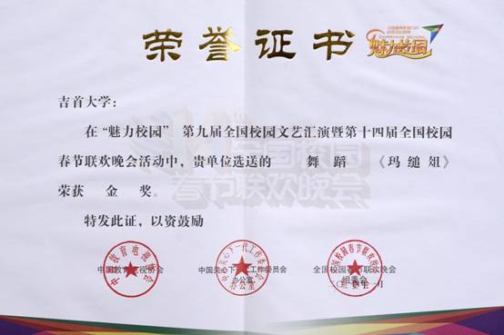 2014年《玛缒俎》获第九届全国文艺汇演金奖.JPG